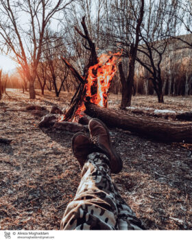 تصویر آتش در طبیعت